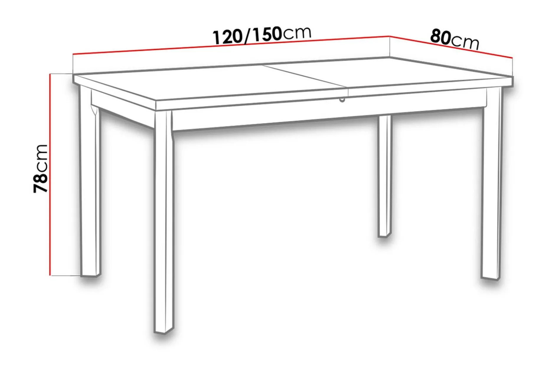 Max Spisebord 120x80x78 cm
