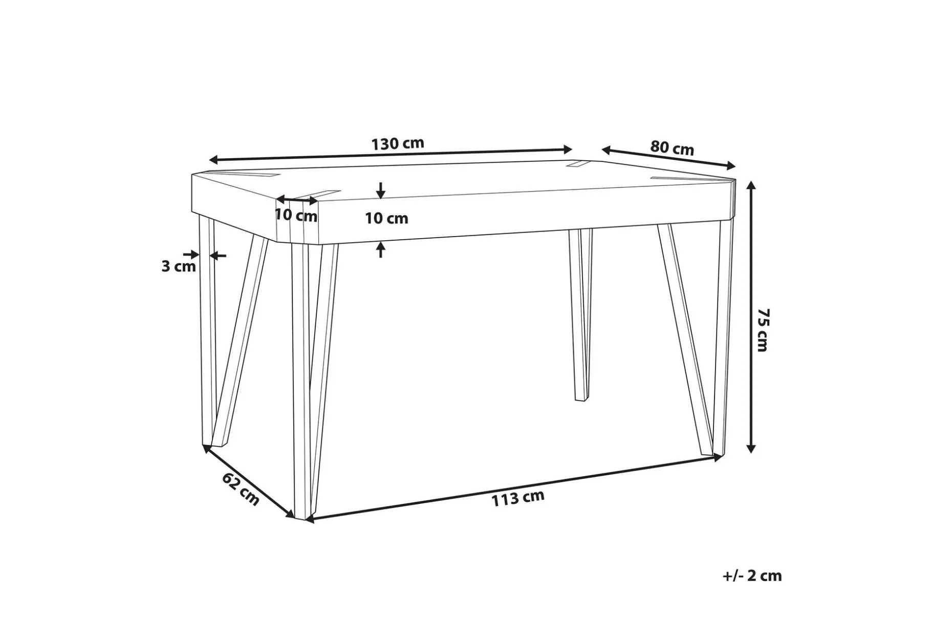 Mcgetrick Spisebord 130x80 cm