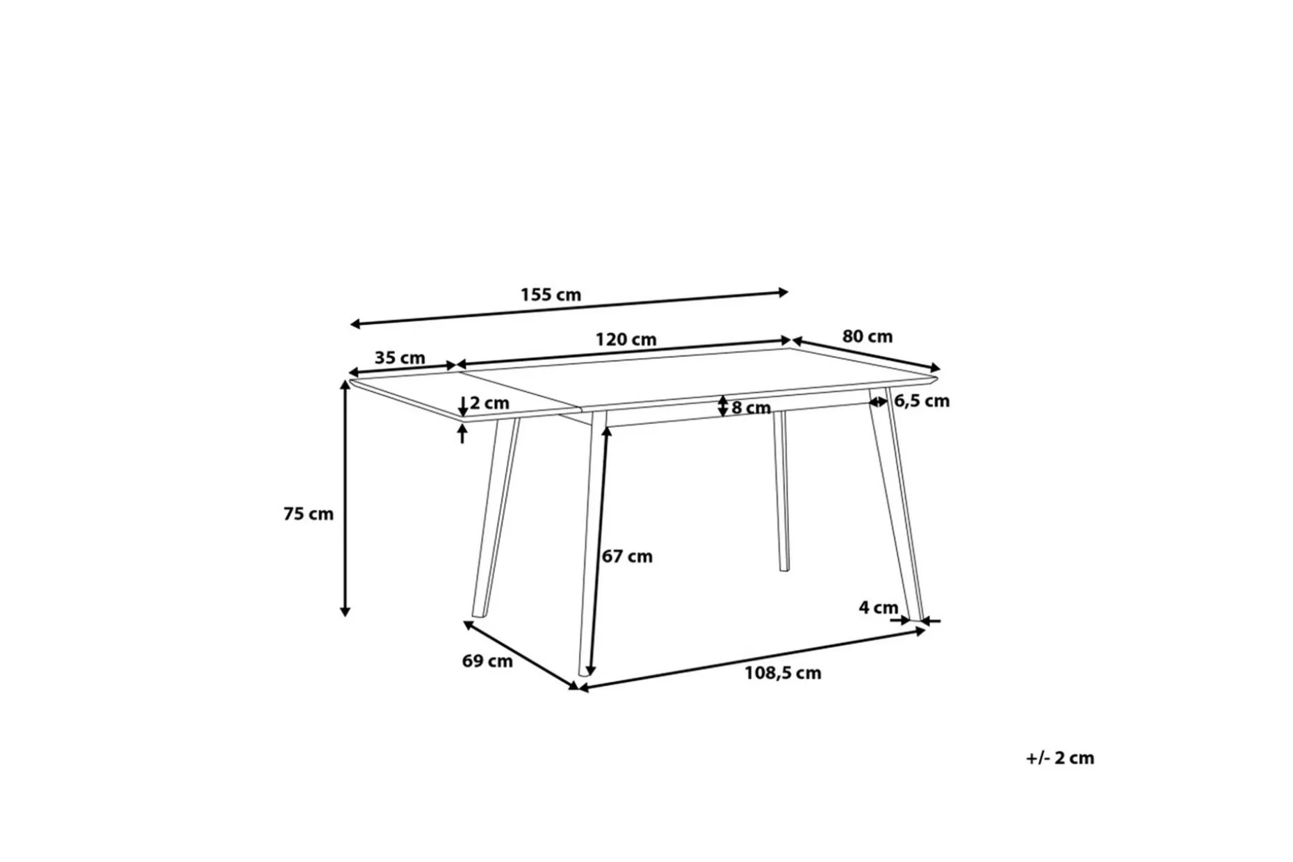 Medio Spisebord 155 cm