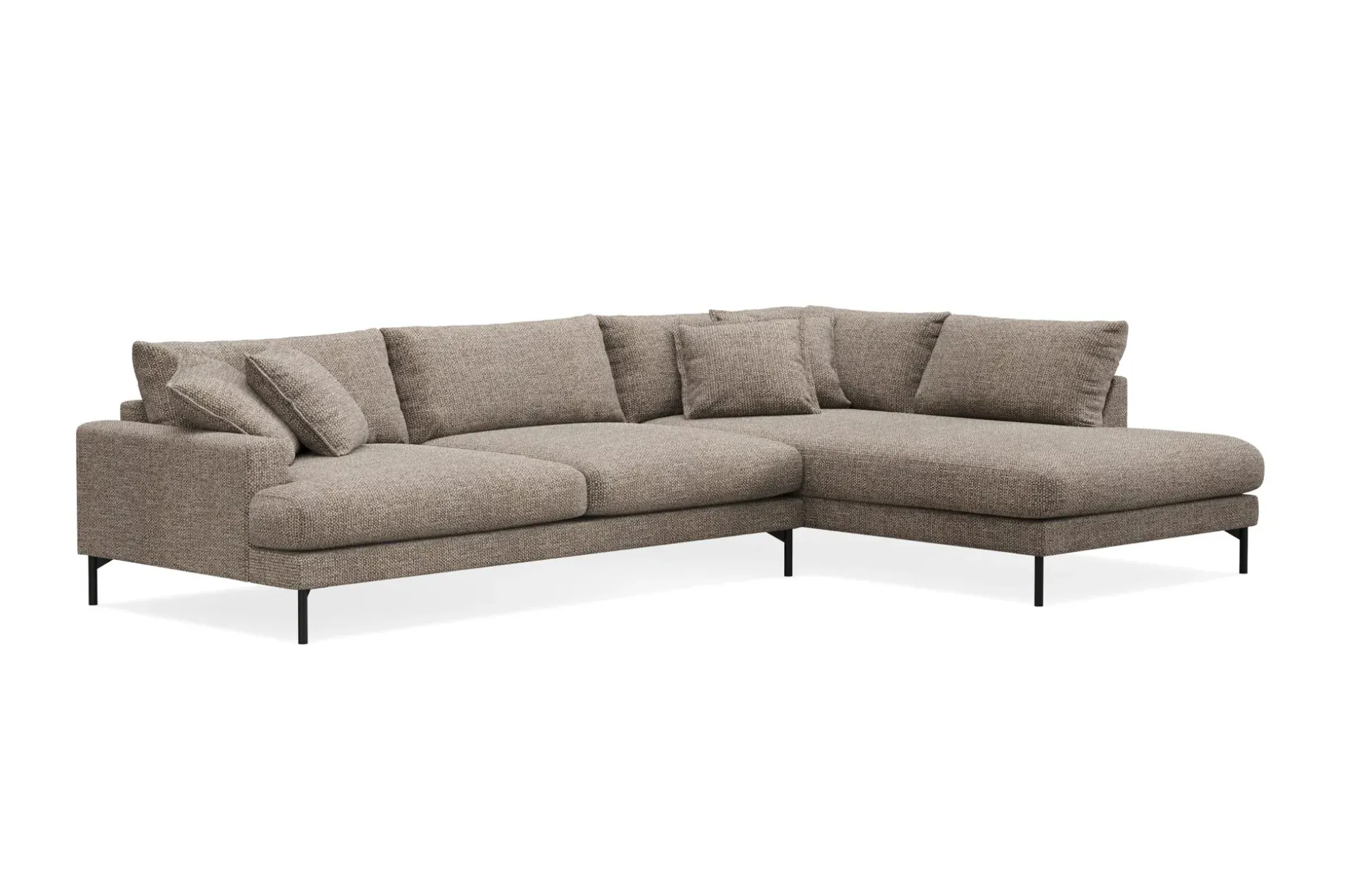 Menard Premium 5-seters høyrevendt L-formet dyp sjeselongsofa i chenille