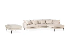 Menard 4-seters Høyrevendt L-formet Sjeselongsofa + Fotskammel i Manchester