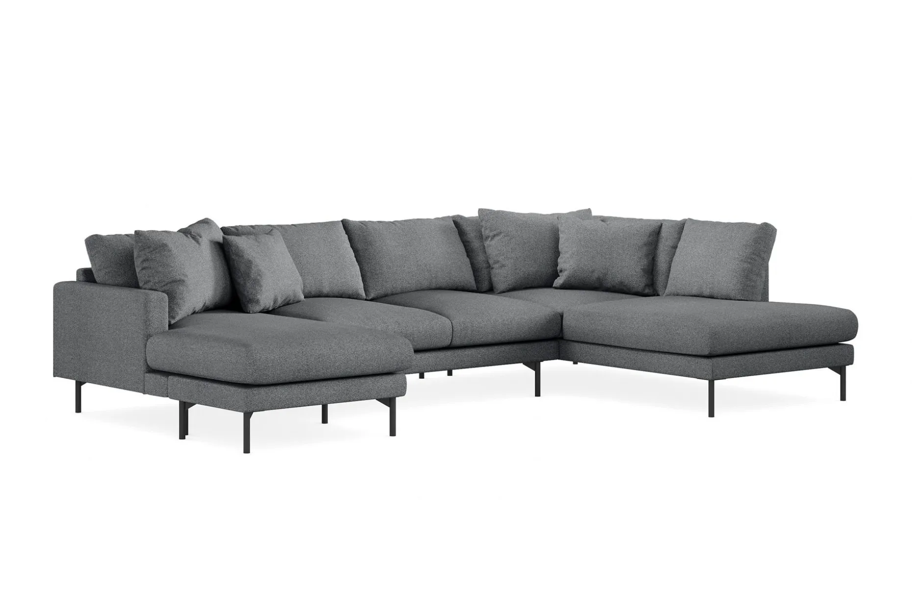Menard 4-seters Høyrevendt Stor U-formet Dyp Sofa med Divan og Sjeselong i Stoff