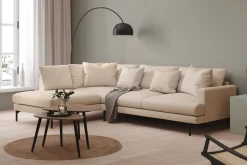 Menard 4-seters Venstrevendt Dyp L-formet Sjeselongsofa i Stoff