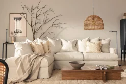 Menard 4-seters Venstrevendt Dyp L-formet Sjeselongsofa i Stoff