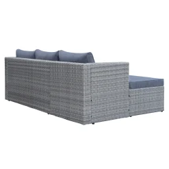 Mendoza l-formet 4-seters sofagruppe i kunstrotting for altan og terrasse