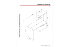 Merinoz Skrivebord 150 cm med Oppbevaring Hyller + Skuff + S
