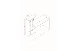 Merinoz Skrivebord 120 cm med Oppbevaring Hyller + Skuff + S