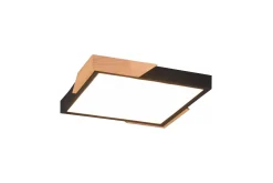 Meta LED-Taklampe Mattsvart/Tre