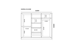 Meyra Garderobe 210x210 cm
