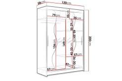 Miami Garderobe 120x58x200 cm
