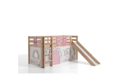 Middelseng med gardin Pino Birdy Naturlig, Naturlig, Med sklie, Uten tunnel, 3