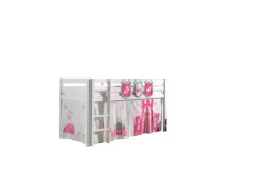 Middelseng med gardin Pino Princess Hvit, Hvit, Uten sklie, Uten tunnel, 3