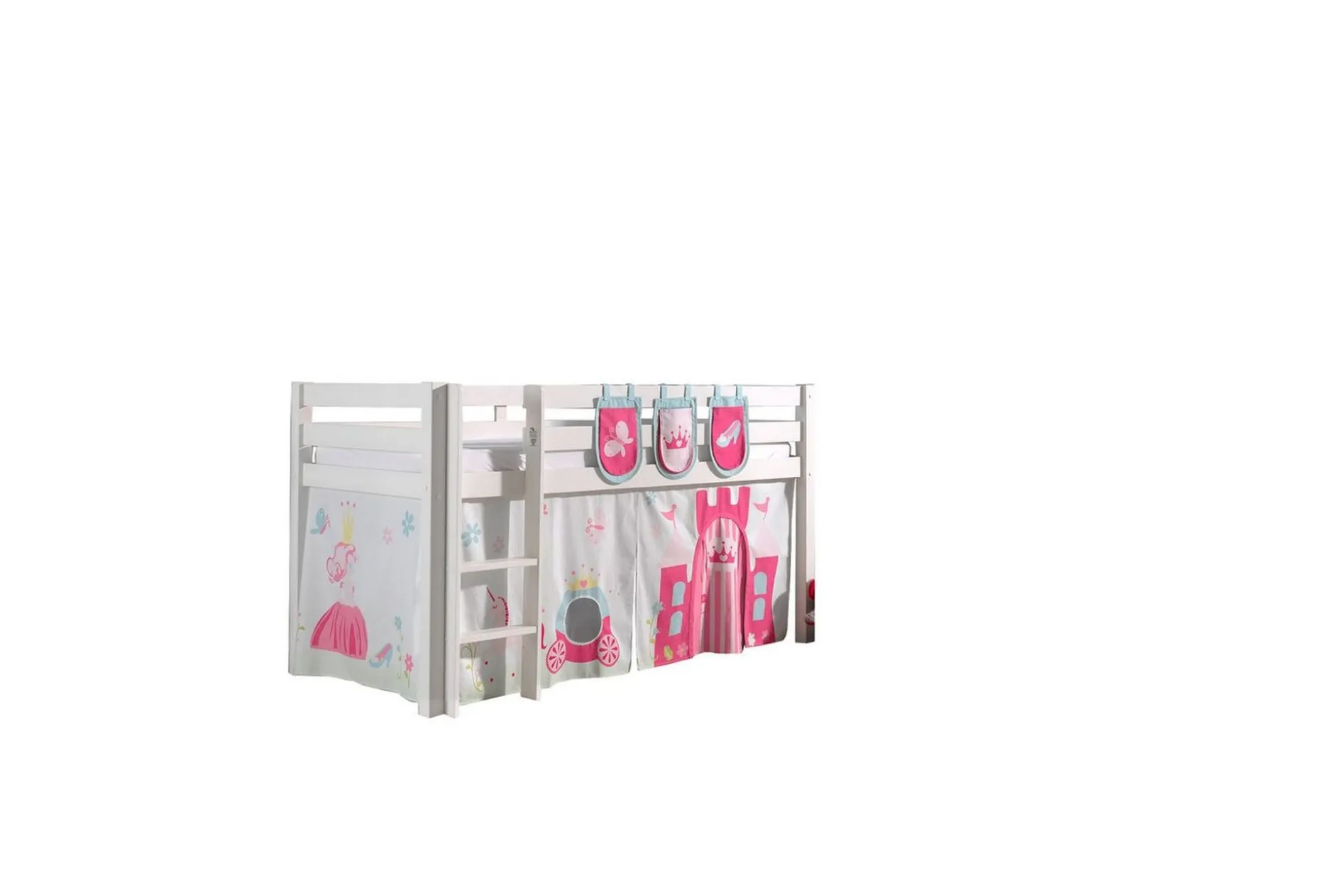 Middelseng med gardin Pino Princess Hvit, Hvit, Uten sklie, Uten tunnel, 3