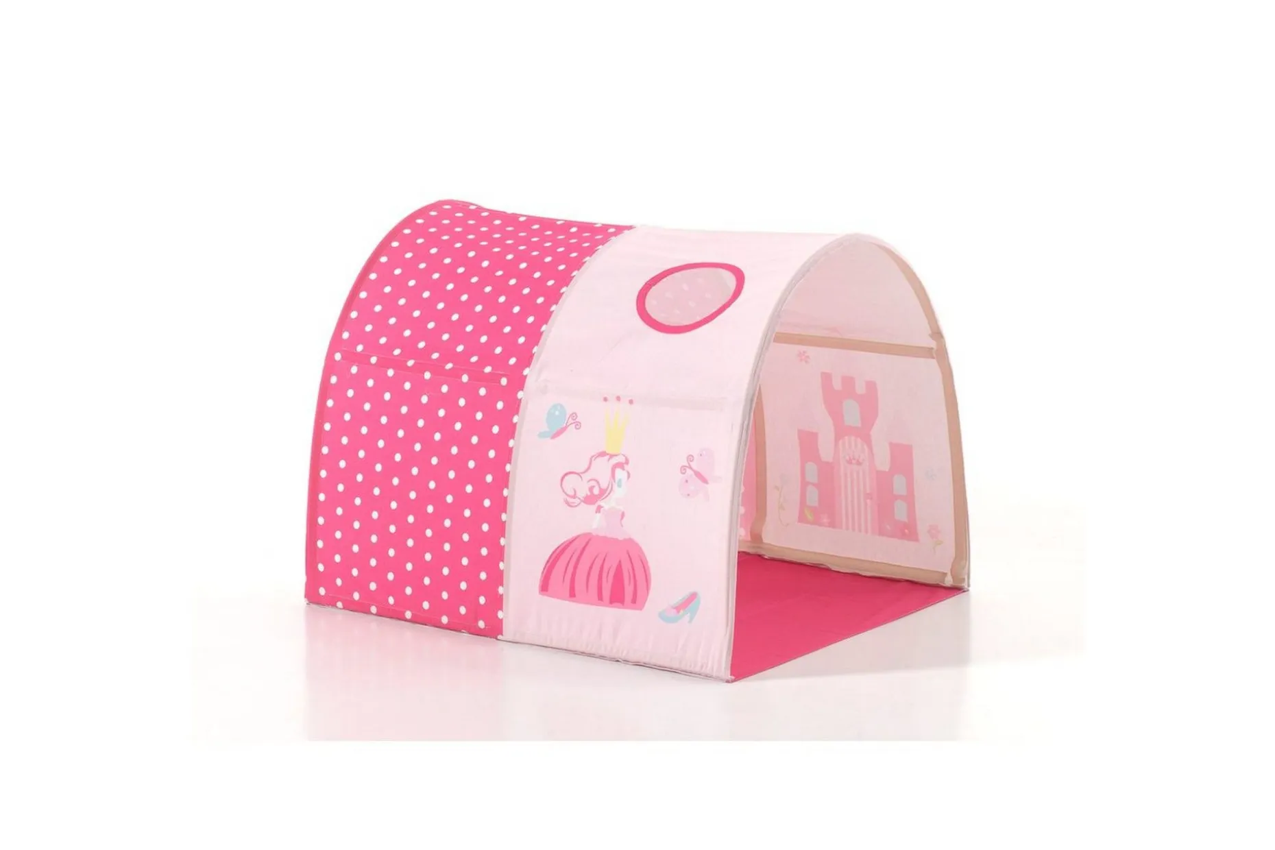 Middelseng med gardin Pino Princess Grå, Grå, Med sklie, Prinsesse, Ingen lommer