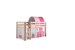 Middelseng med gardin Pino Princess Naturlig, Naturlig, Uten sklie, Prinsesse, Ingen lommer