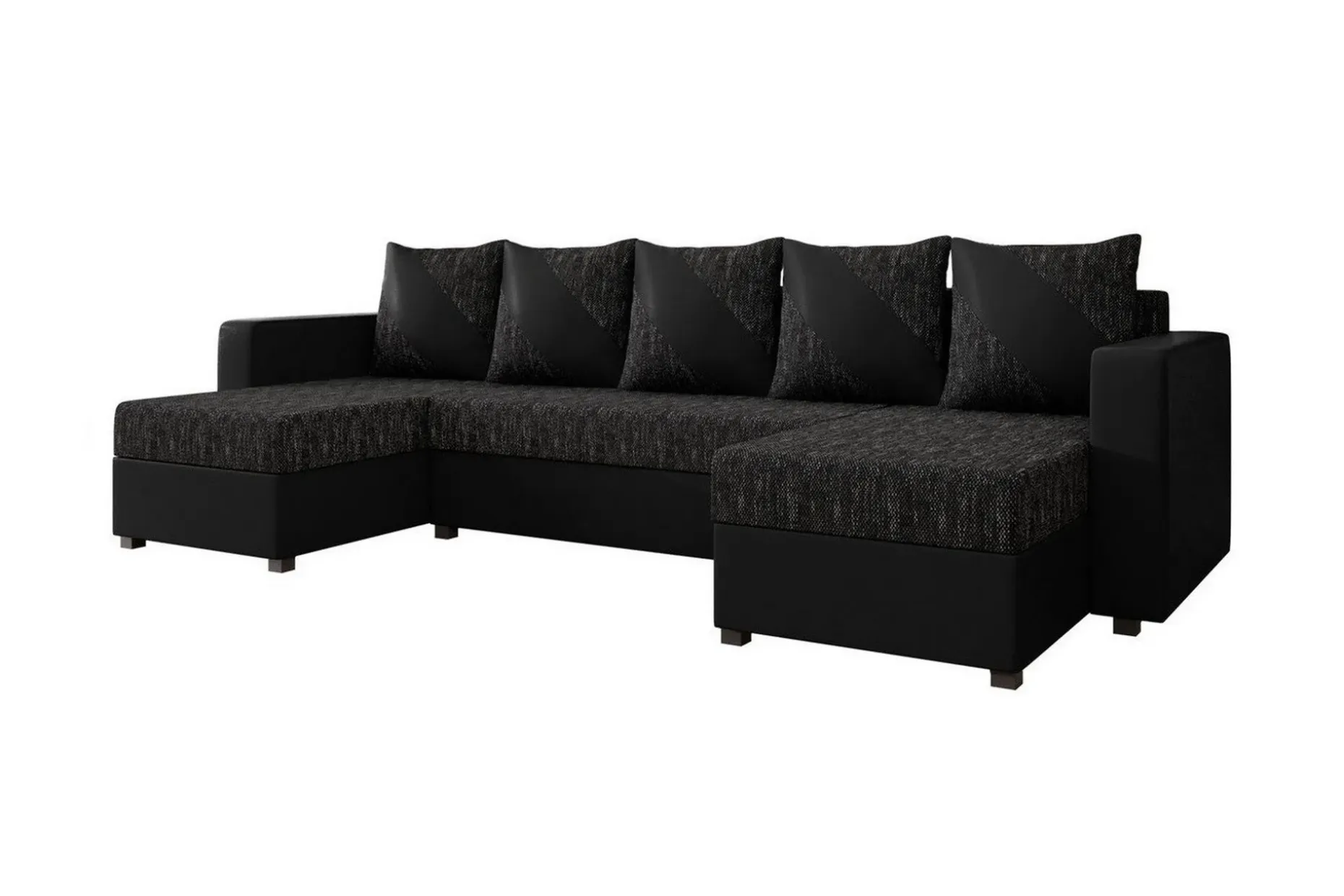 Midfeld 4-sits Hörnbäddsoffa Black