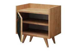 Mod Design Nattbord 50 cm med Oppbevaring Skap Lærbeslag