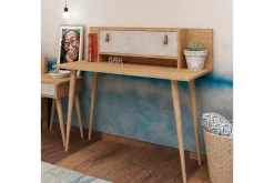 Mod Design Skrivebord 120 cm med Oppbevaring Hylle+Luke Lærb