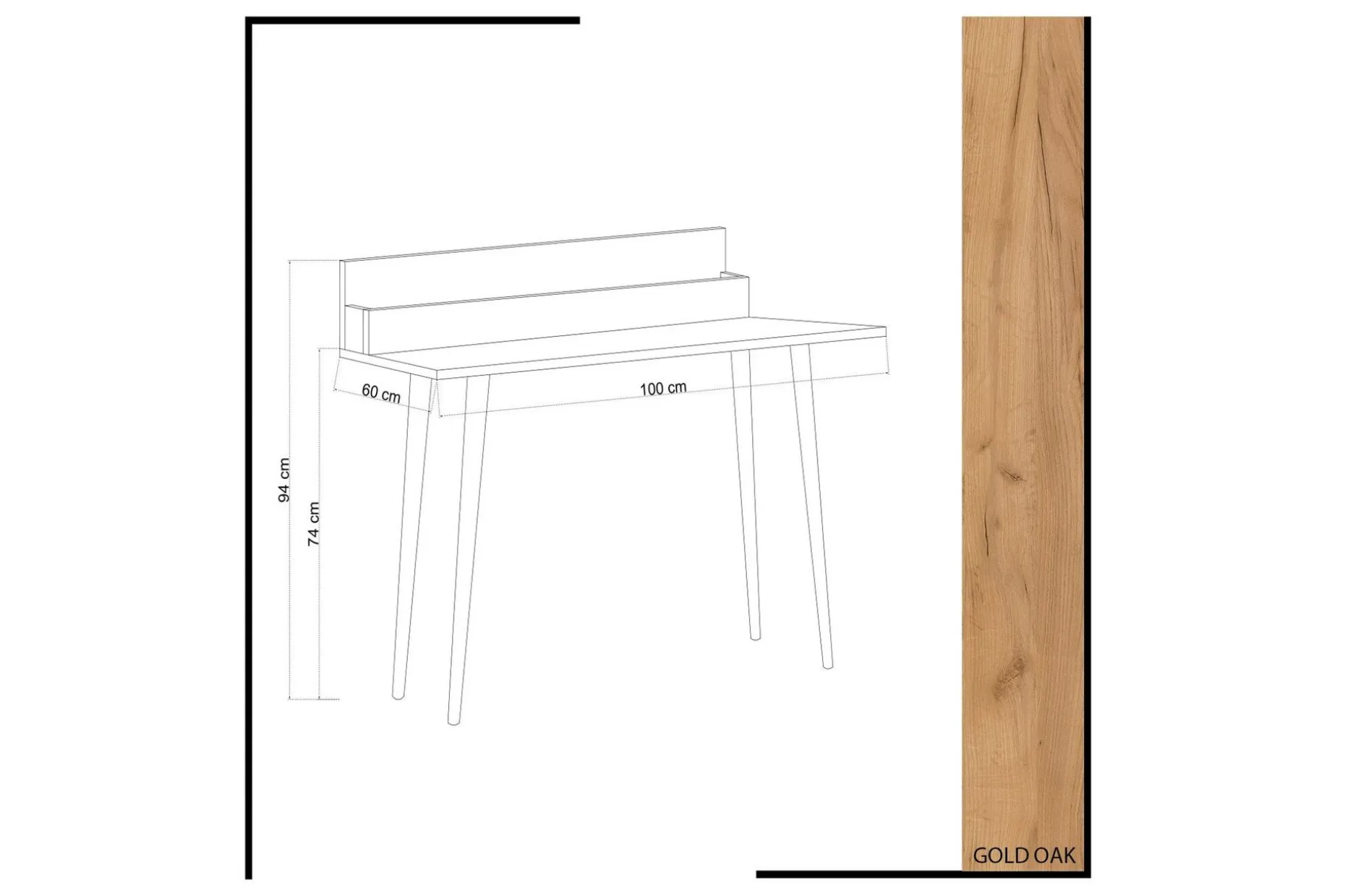 Mod Design Skrivebord 100 cm med Oppbevaring Rum