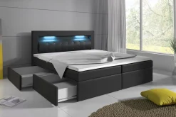 Modena Sengepakke 160x200 med Oppbevaring LED-belysning