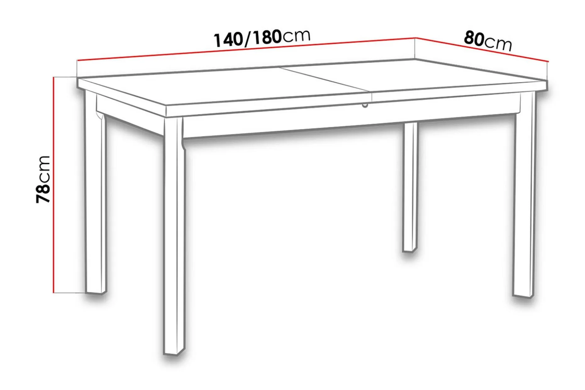 Modena Spisebord 140x80x78 cm
