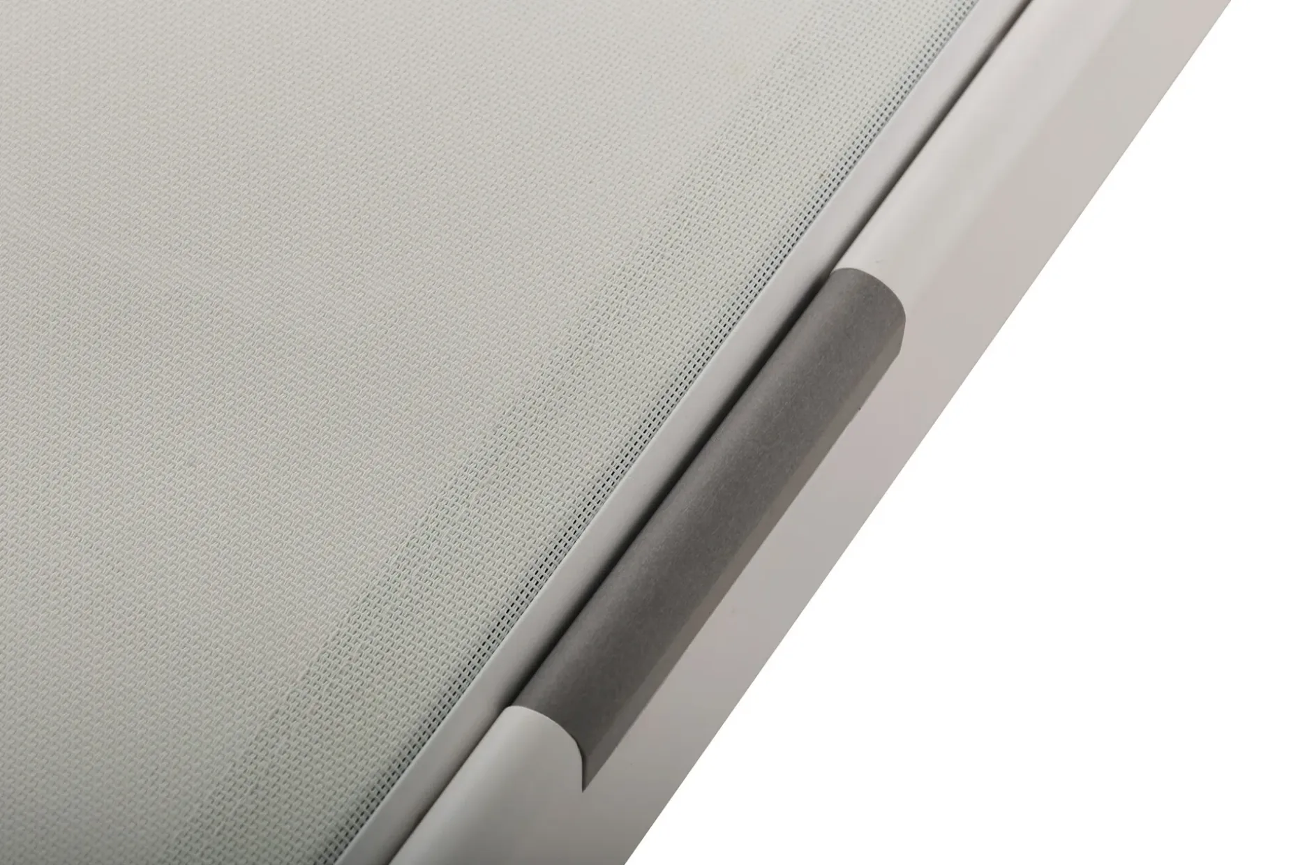 Monaco solseng med justerbar rygg i aluminium, hvit tekstil