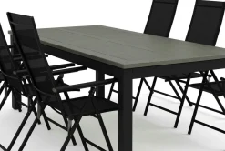 Monaco utendørs spisegruppe uttrekkbar 210/310x90 med 6 Sanna regulerbare stoler