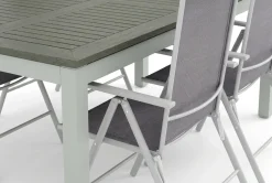 Monaco utendørs spisegruppe, uttrekkbar 210/310x90 med 6 Maggie regulerbare stoler
