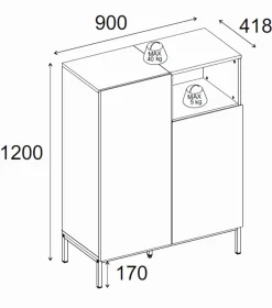 Morlen Skjenk 90x120x41,8 cm