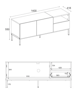 Morlen TV-benk 140 cm