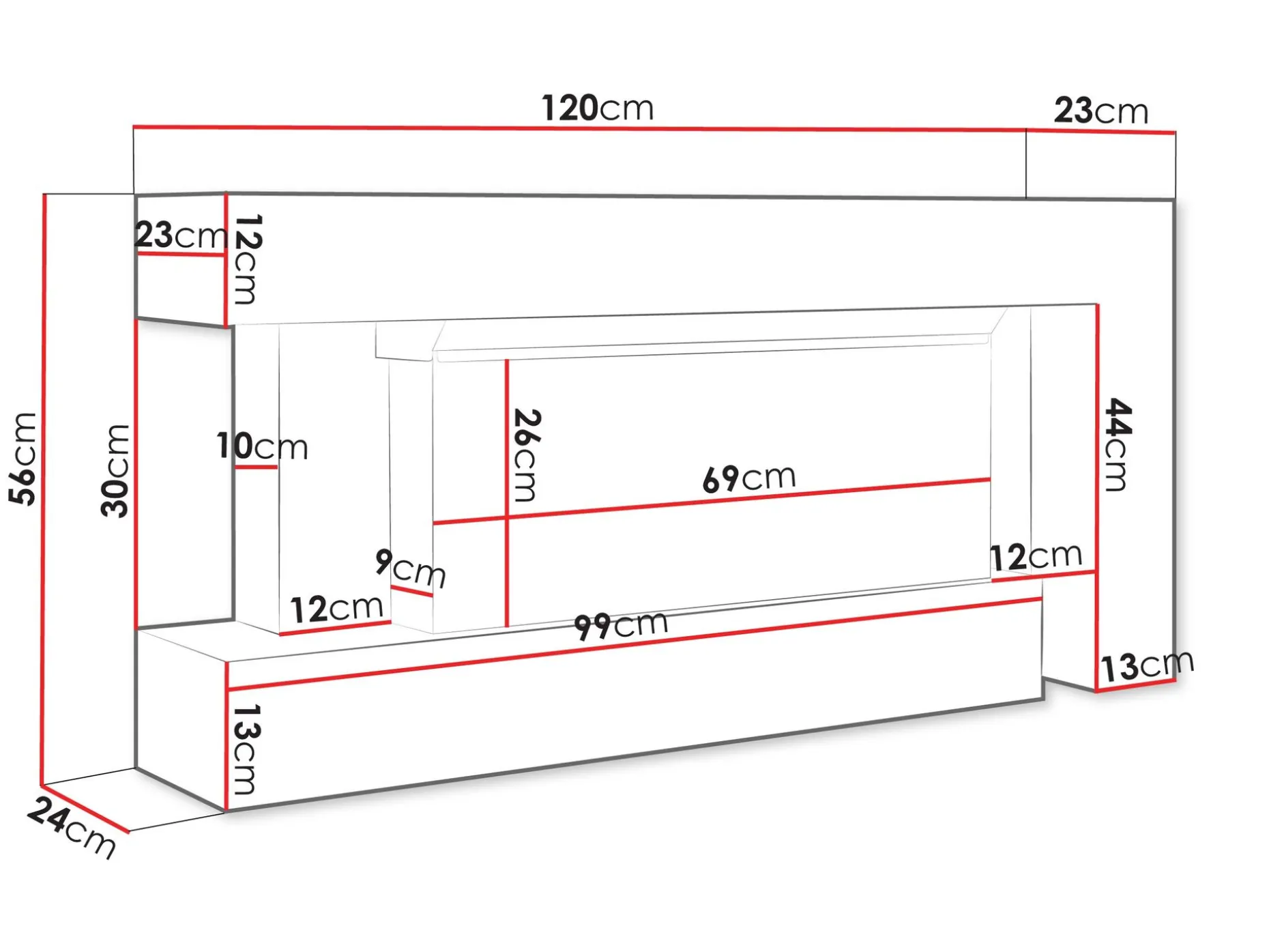 Morvyn Elektrisk Peis 120 cm
