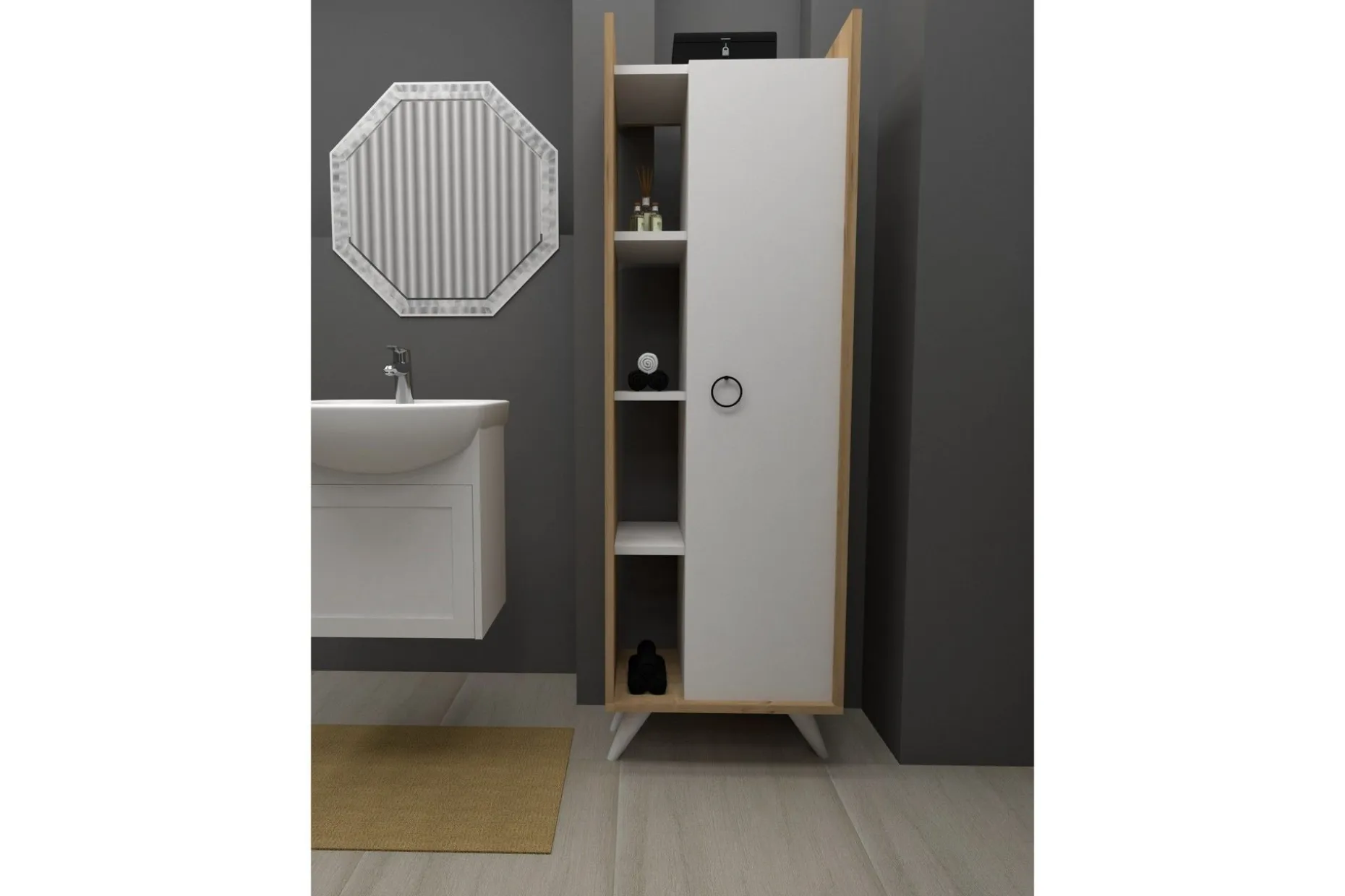 Multi Purpose Cabinet Eik|Hvit