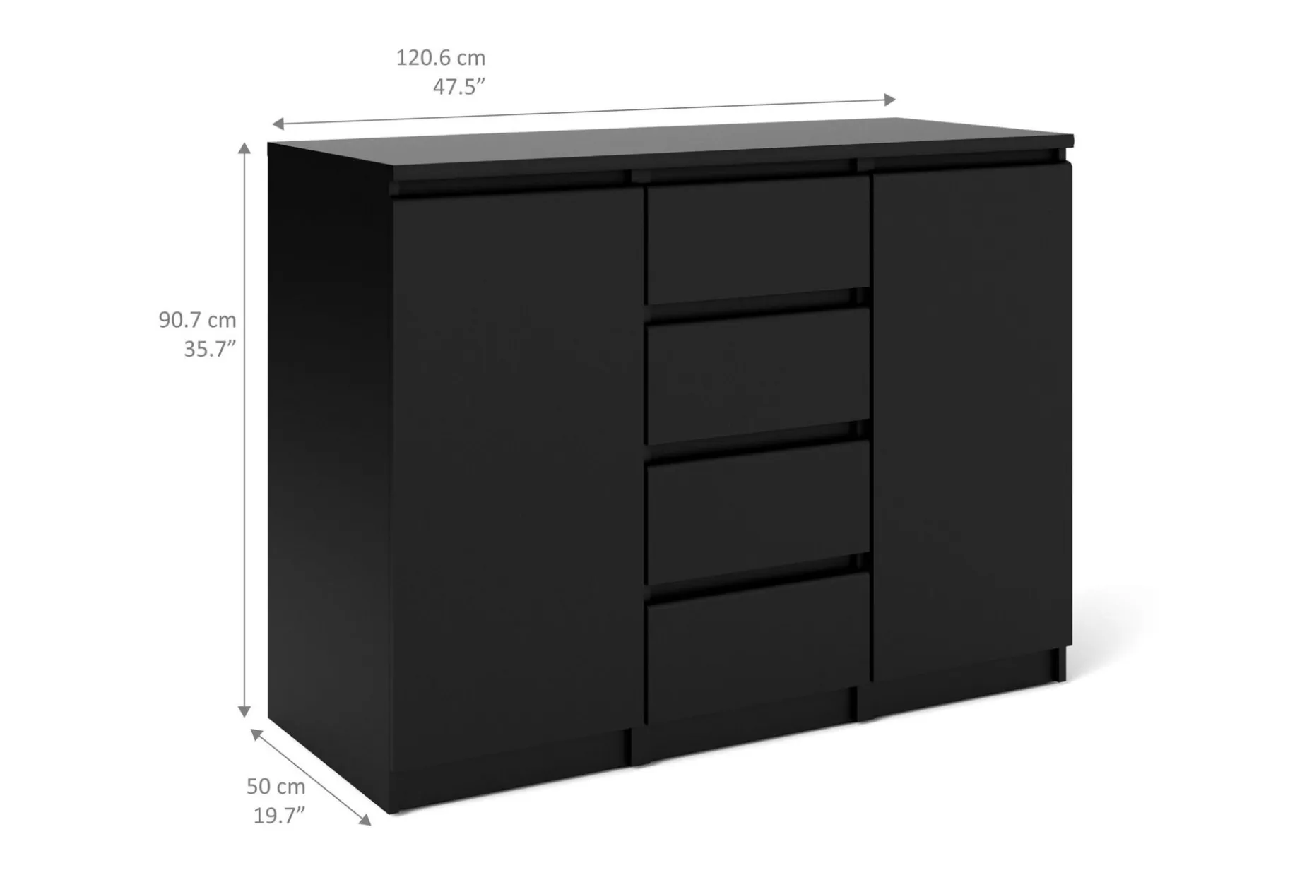 Naia Skjenk 121 cm 2 Dører 4 Skuffer