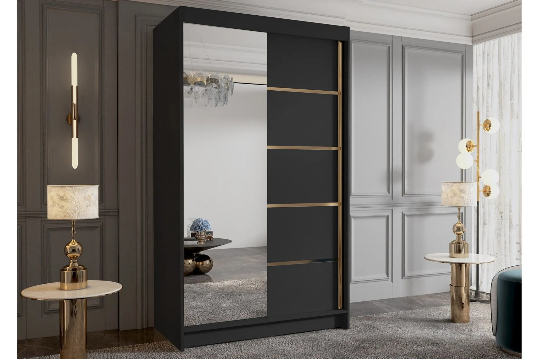 Narbonne Garderobe med Speil 100x200 cm