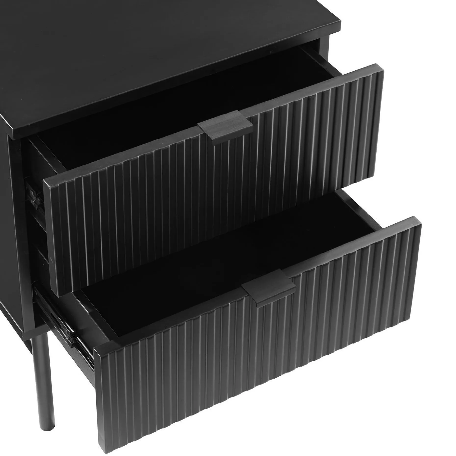Nattbord HOME4YOU Sequence med 2 skuffer 45x40x55 cm svart
