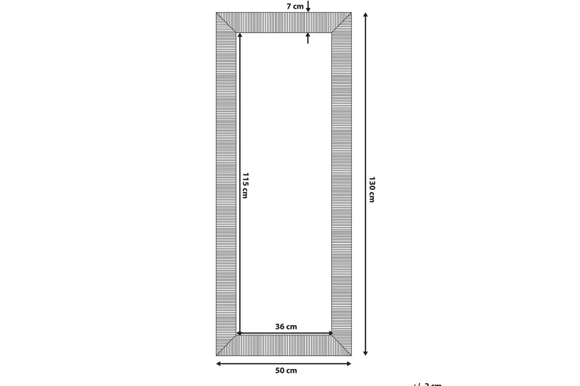 Nauetta Speil 50x130 cm