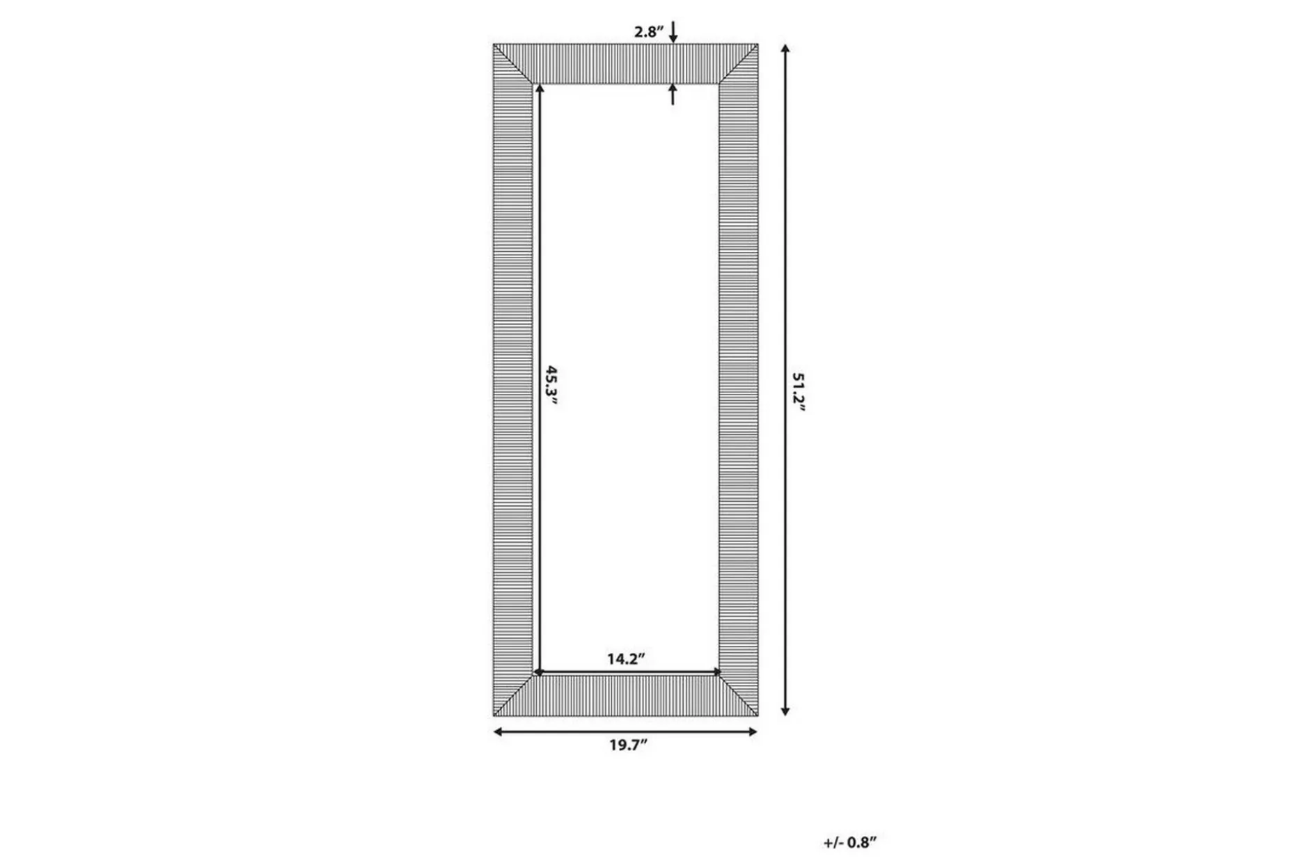 Nauetta Speil 50x130 cm