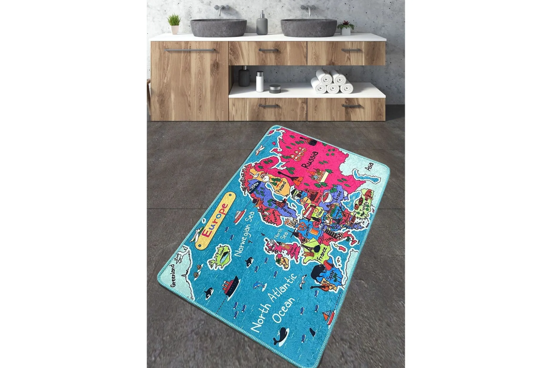 Navjoot Baderomsmatte 70x120 cm Rektangulær