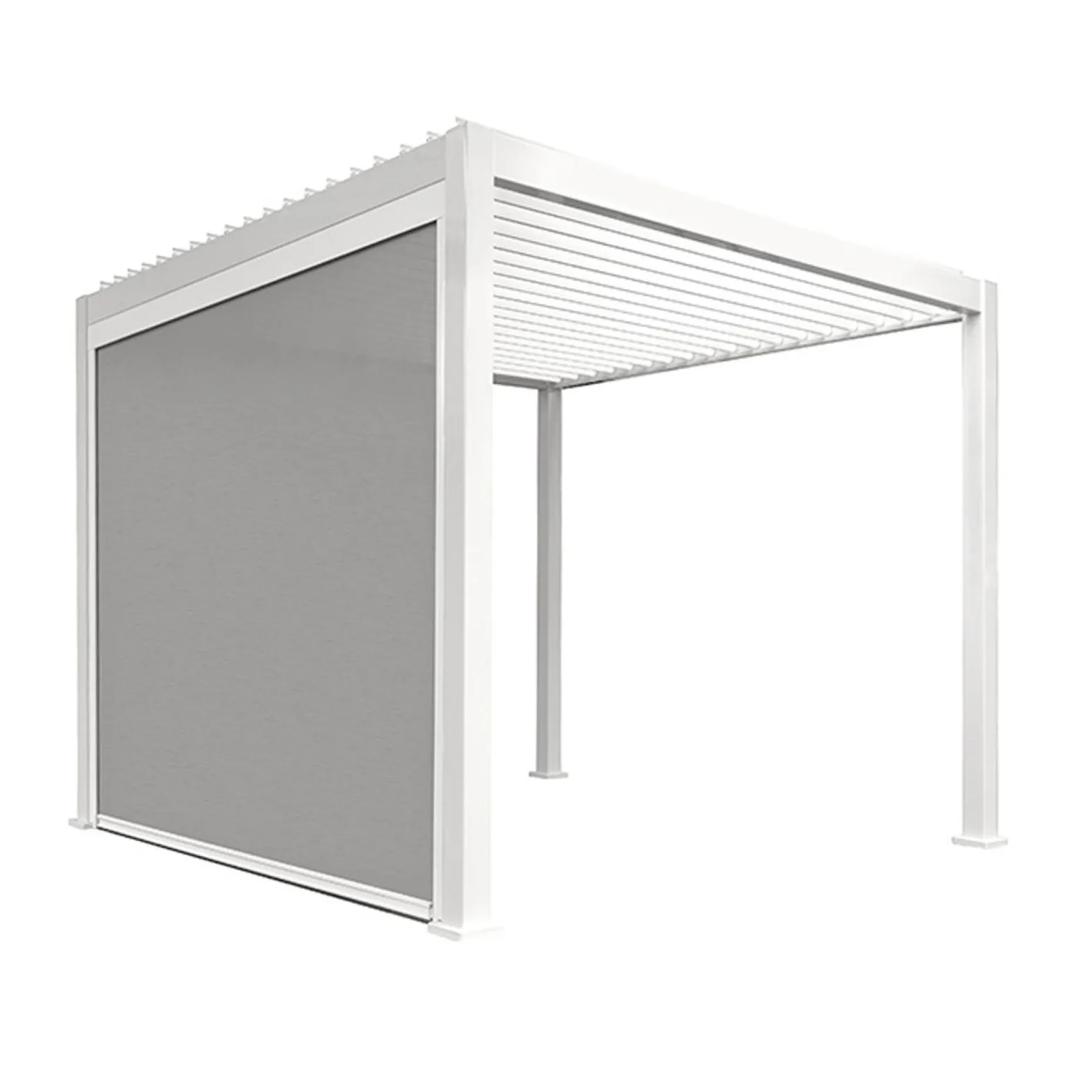 Nedtrekkbar skjerm til paviljong HOME4YOU Mirador-111 hvit/lys grå 4 m