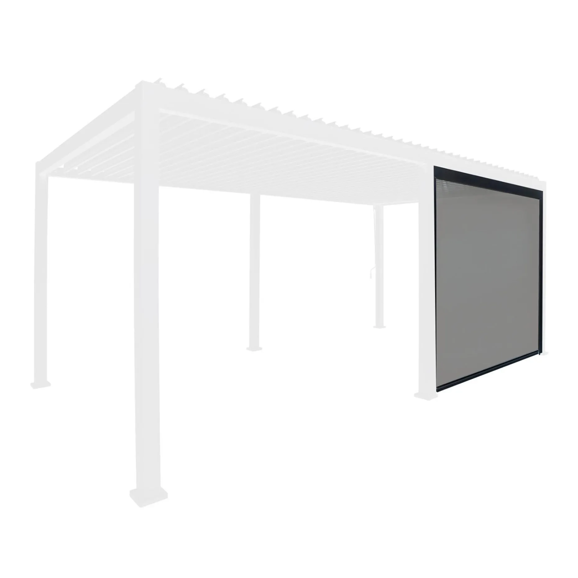 Nedtrekkbar skjerm til paviljong HOME4YOU Mirador-111 hvit/lys grå 4 m