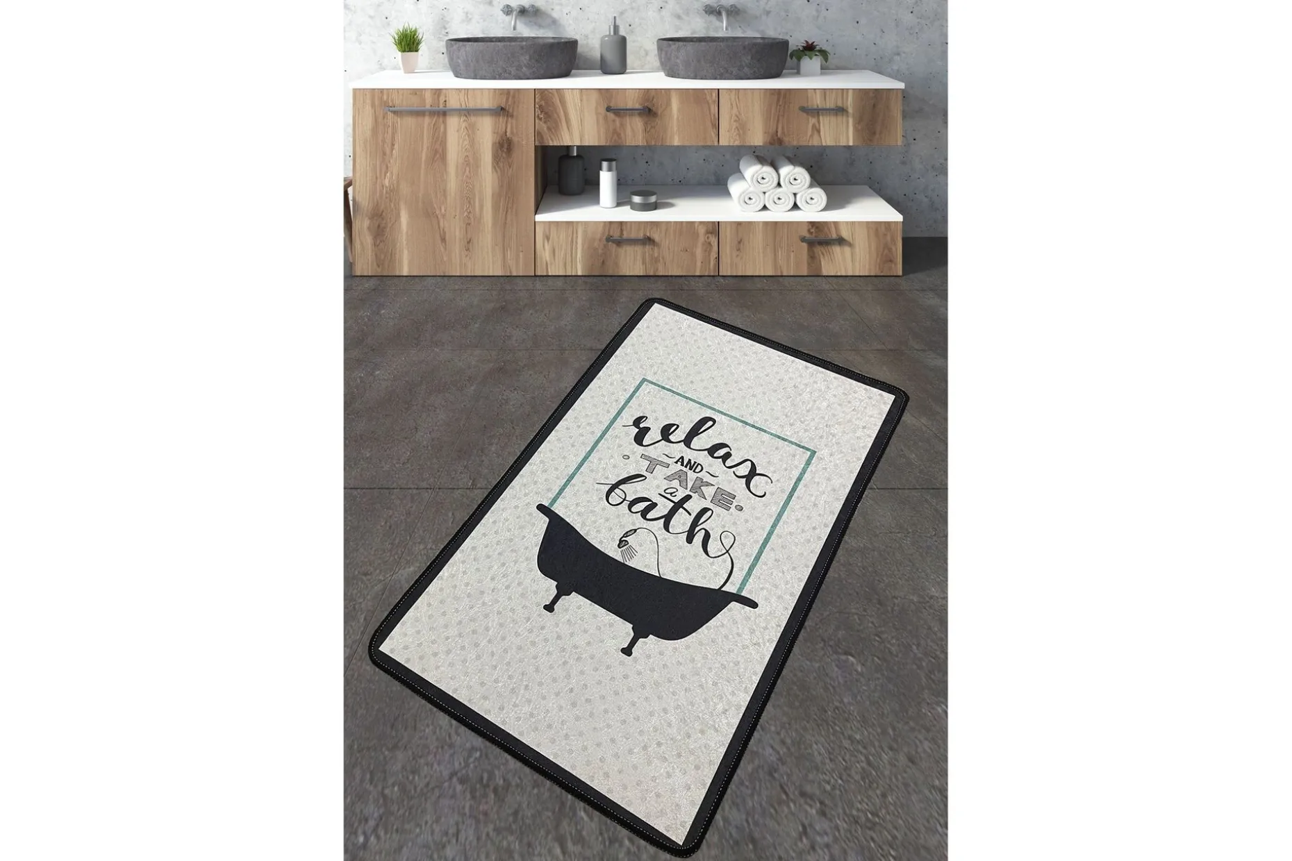 Nikhat Baderomsmatte 70x120 cm Rektangulær