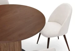 Noira Lite Rundt Spisebord Valnøtt 120 cm med 4 Nibe Plus Spisestoler