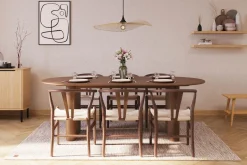 Noira Oval Spisegruppe 220 cm Valnøtt med 6 Dastoori Spisestoler