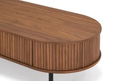 Noira Ovalt Sofabord Valnøtt 118x60 cm med oppbevaringsskuff