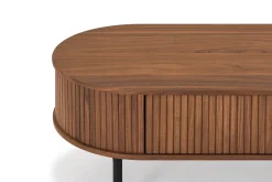 Noira Ovalt Sofabord Valnøtt 118x60 cm med oppbevaringsskuff