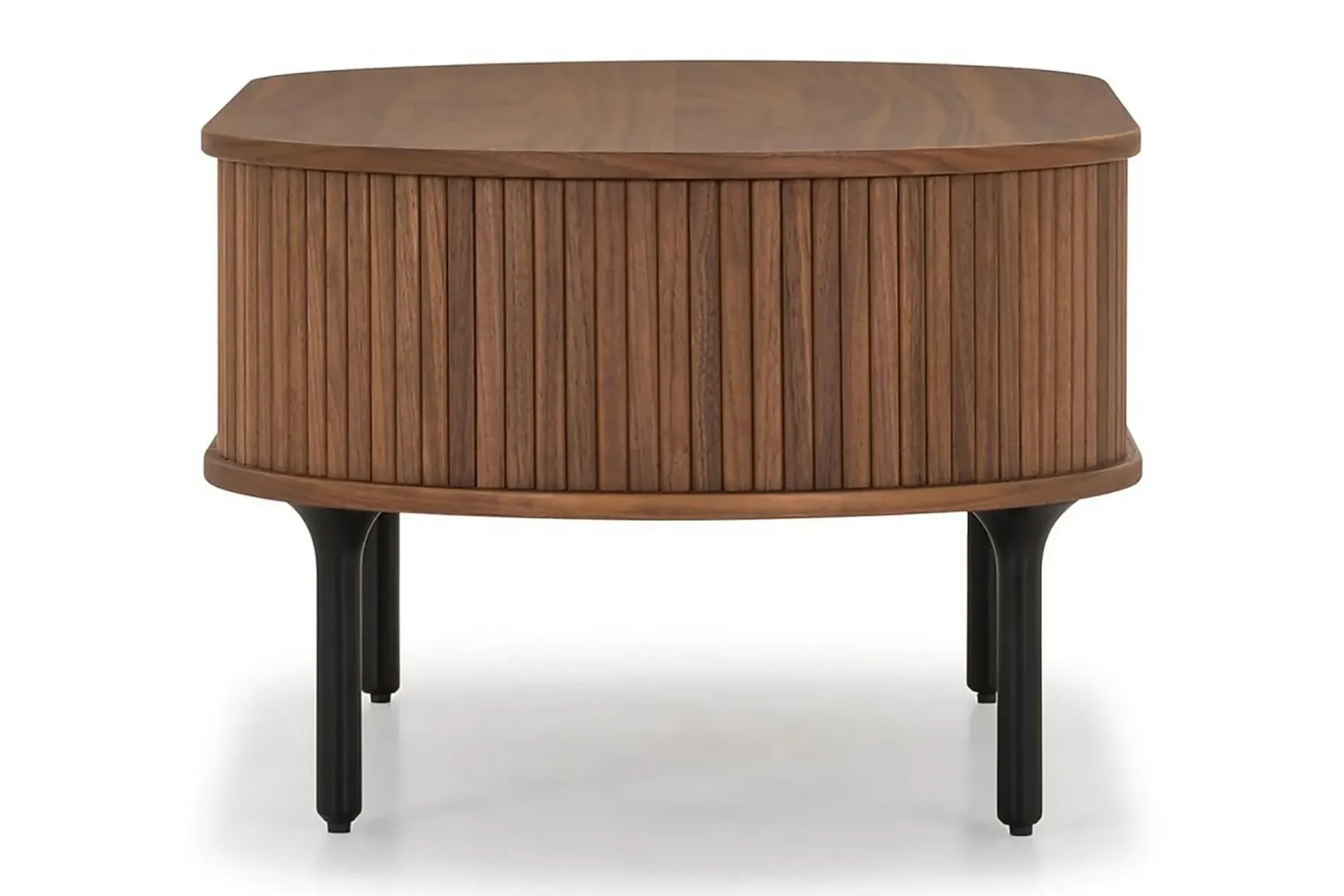 Noira Ovalt Sofabord Valnøtt 118x60 cm med oppbevaringsskuff