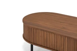 Noira Ovalt Sofabord Valnøtt 118x60 cm med oppbevaringsskuff
