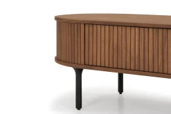 Noira Ovalt Sofabord Valnøtt 118x60 cm med oppbevaringsskuff