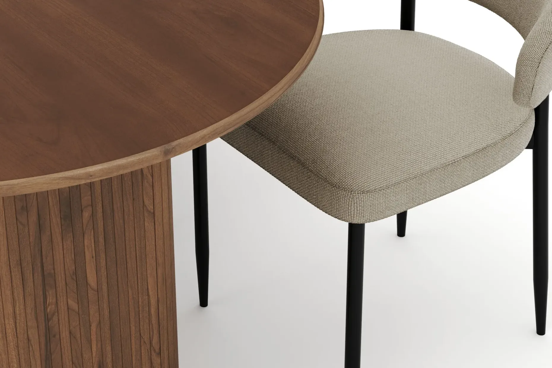 Noira Ovalt Spisebord 220 cm med 6 Sawako Stoler