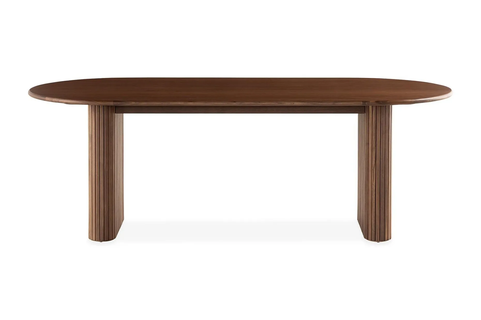 Noira Ovalt Spisebord Valnøtt 220 cm Ribbet